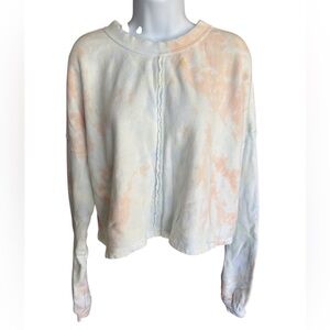 SPIRITUAL GANGSTER Oversized Cropped Tie Dye Sweatshirt size x small